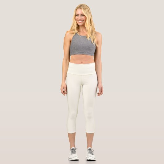 Ivory Solid Color Capri Leggings (Vorderseite)