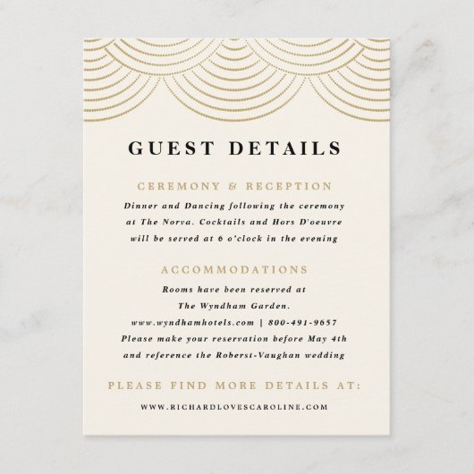 Ivory String Lights Gast Detail Enclosure Card Begleitkarte (Vorderseite)