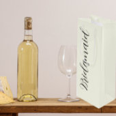 Ivory Stylized Script Wedding Bridesmaid Geschenktüte Für Weinflaschen