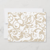 Ivory Swirl Probe Dinner Card Einladung (Rückseite)
