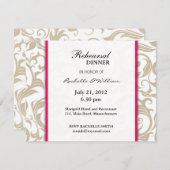 Ivory Swirl Probe Dinner Card Einladung (Vorne/Hinten)