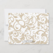 Ivory Swirl Probe Dinner Card mit Lila Karte (Rückseite)