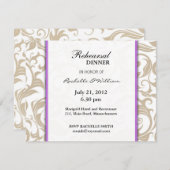 Ivory Swirl Probe Dinner Card mit Lila Karte (Vorne/Hinten)