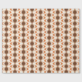 Ivory Tan Brown Burnt Orange Ogee Wave Pattern Geschenkpapier (Flach)