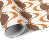 Ivory Tan Brown Burnt Orange Ogee Wave Pattern Geschenkpapier (Rolleneckpunkt)