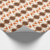 Ivory Tan Brown Burnt Orange Ogee Wave Pattern Geschenkpapier (Ecke)