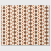Ivory Tan Brown Burnt Orange Ogee Wave Pattern Geschenkpapier (Flach)
