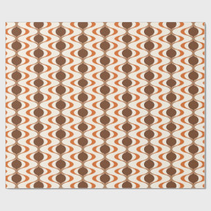 Ivory Tan Brown Burnt Orange Ogee Wave Pattern Geschenkpapier