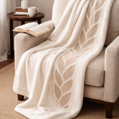 Ivory Taupe Braid Sherpa Blanket Sherpadecke