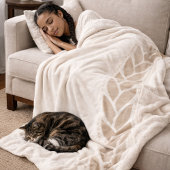 Ivory Taupe Braid Sherpa Blanket Sherpadecke