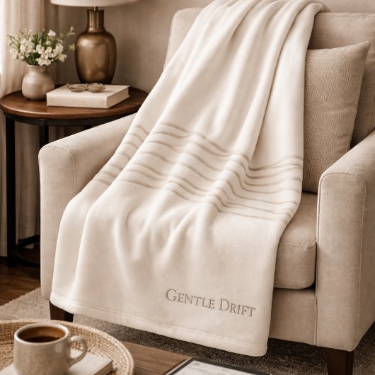 Ivory Taupe Drift Fleece Blanket