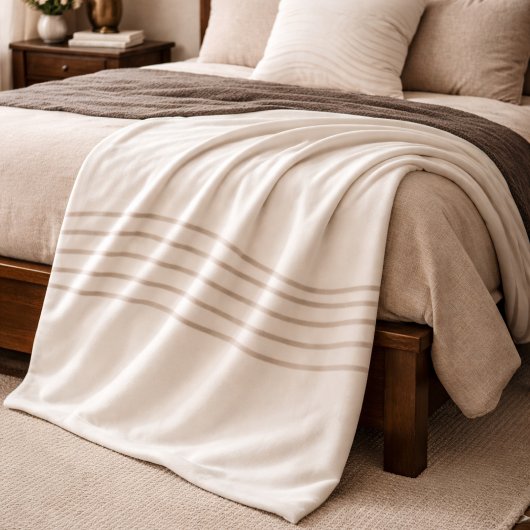 Ivory Taupe Drift Fleece Blanket