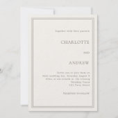 Ivory taupe elegant simple quiet luxury wedding einladung (Vorderseite)