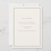 Ivory taupe monogram wreath birthday save the date (Rückseite)