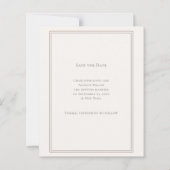 Ivory taupe monogram wreath wedding Save the Date  (Rückseite)
