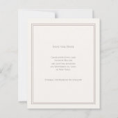 Ivory taupe monogram wreath wedding Save the Date  (Rückseite)
