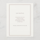 Ivory taupe monogram wreath wedding Save the Date  Flyer (Hinten)