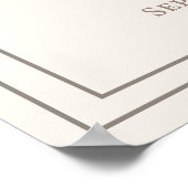 Ivory taupe monogrammed elegant wedding welcome poster (Ecke)