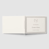 Ivory taupe monogrammed wreath wedding gästebuch (Voll)