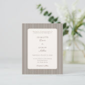 Ivory Taupe Neutral Pinstriped Wedding  (Stehend Vorderseite)