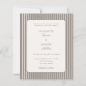 Ivory Taupe Neutral Pinstriped Wedding  (Vorderseite)