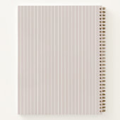 Ivory taupe pinstriped elegant modern notizblock (Rückseite)