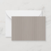 Ivory taupe pinstriped wedding response RSVP Mitteilungskarte (Rückseite)