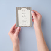 Ivory Taupe Pinstriped Wedding Save the Date Flyer (Gruppe)