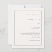 Ivory taupe simple luxury wedding invitation (Vorderseite)