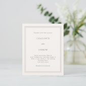 Ivory taupe simple luxury wedding invitation (Stehend Vorderseite)