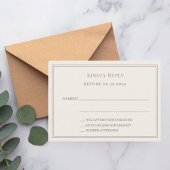 Ivory taupe wedding response RSVP Mitteilungskarte