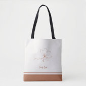 Ivory Terracotta Floral Line Art Minimalist Zen Tasche (Vorderseite)