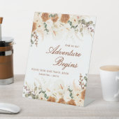 Ivory Terracotta Floral “Our Adventure Begins”  Sockelschild (In SItu)