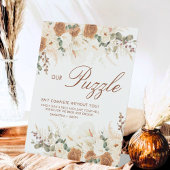 Ivory Terracotta Floral Puzzle Guest Book Sign Sockelschild