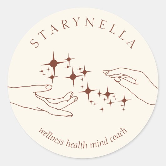 Ivory Terracotta Hands Energy Reiki Therapie Runder Aufkleber (Vorderseite)