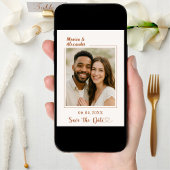 Ivory terracotta photo wedding Save the Date