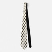 Ivory Tie with Small Black Heart Pattern Krawatte (Vorderseite)