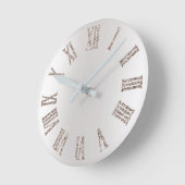 Ivory Titanium Glitzer Grau Silver Minimal Metal Runde Wanduhr (Winkel)