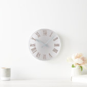 Ivory Titanium Glitzer Grau Silver Minimal Metal Runde Wanduhr (Zuhause)