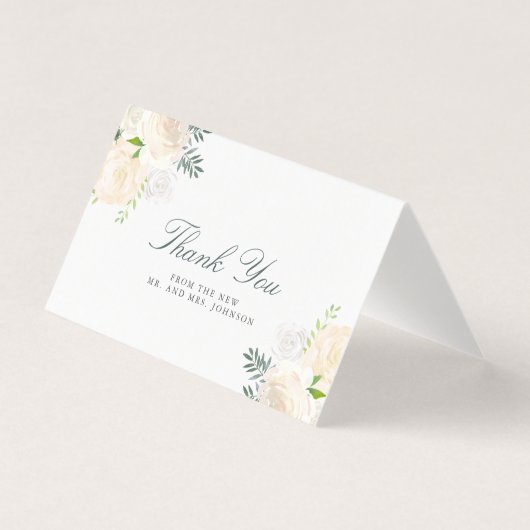 Ivory träumt Mr. and Mrs Wedding Dankeschön Card (Vorderseite)