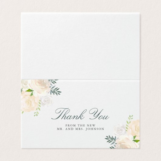 Ivory träumt Mr. and Mrs Wedding Dankeschön Card (Außenseite Aufgefaltet)