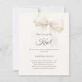 Ivory tying the knot bow Bridal Shower invitation (Vorderseite)