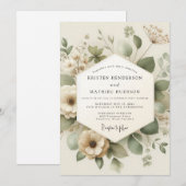 Ivory Verdant Meadow Wedding Einladung (Vorne/Hinten)