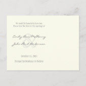 Ivory Viktorianisch Paisley Save the Date Ihre Fot Ankündigungspostkarte (Rückseite)