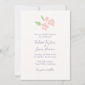 Ivory | Watercolor Blush Floral Script Wedding  Einladung (Vorderseite)