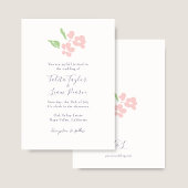 Ivory | Watercolor Blush Floral Script Wedding  Einladung
