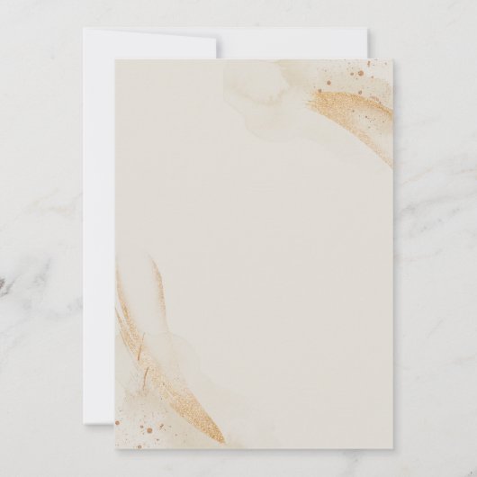 Ivory Watercolor Elegante Hochzeit Einladung (Rückseite)