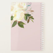 Ivory Watercolor Florals auf Blush Planer (Rückseite)