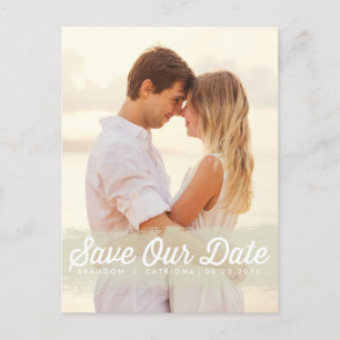 IVORY WATERCOLOR SPLASH SAVE THE DATE POSTCARD ANKÜNDIGUNGSPOSTKARTE