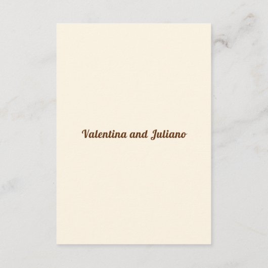 Ivory Wedding Accommodation Portrait Begleitkarte (Rückseite)